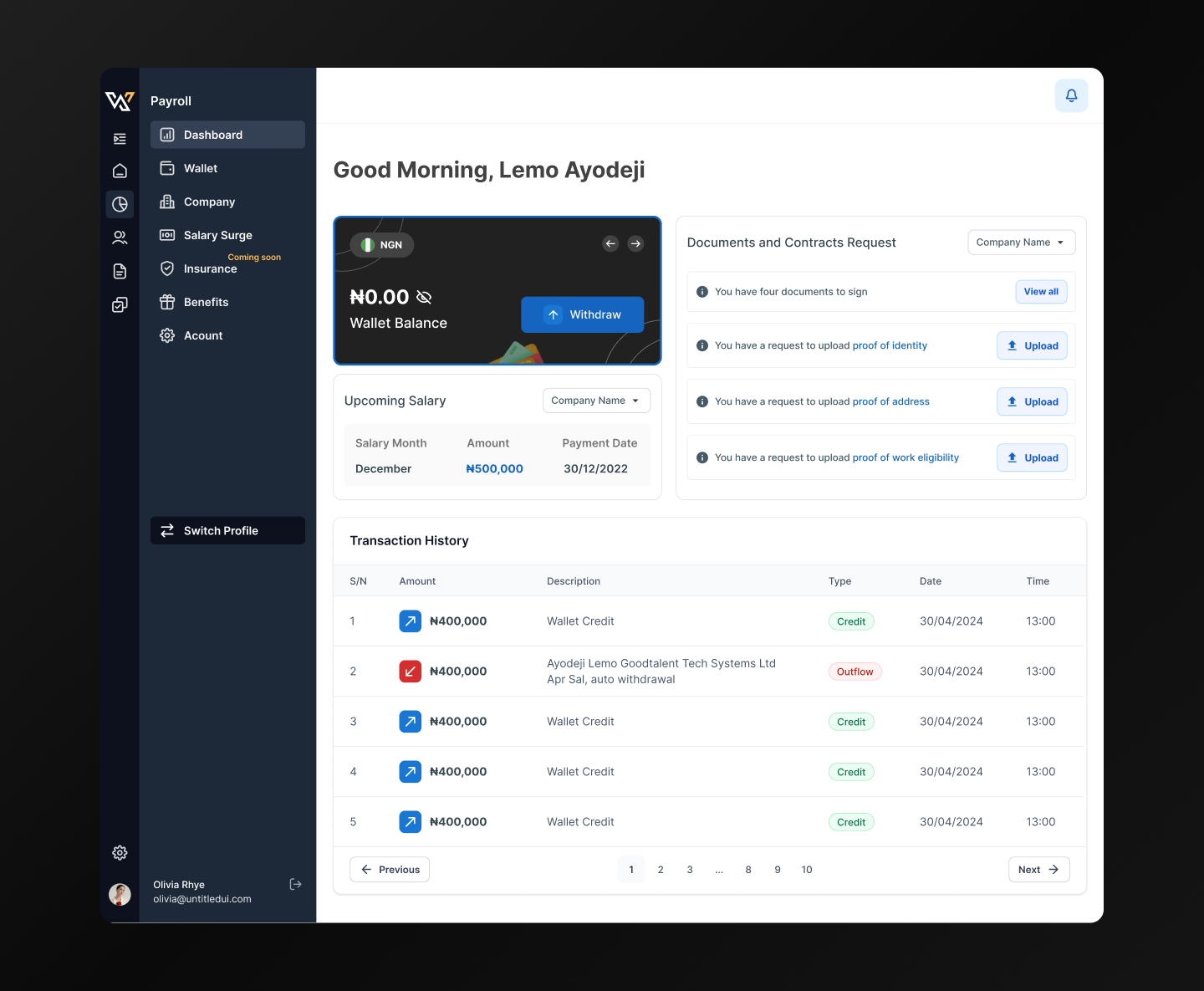 Employee Screen 1